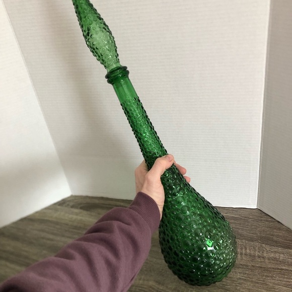 Vtg Empoli Italy Hobnail Genie Bottle with Stopper - Picture 5 of 17